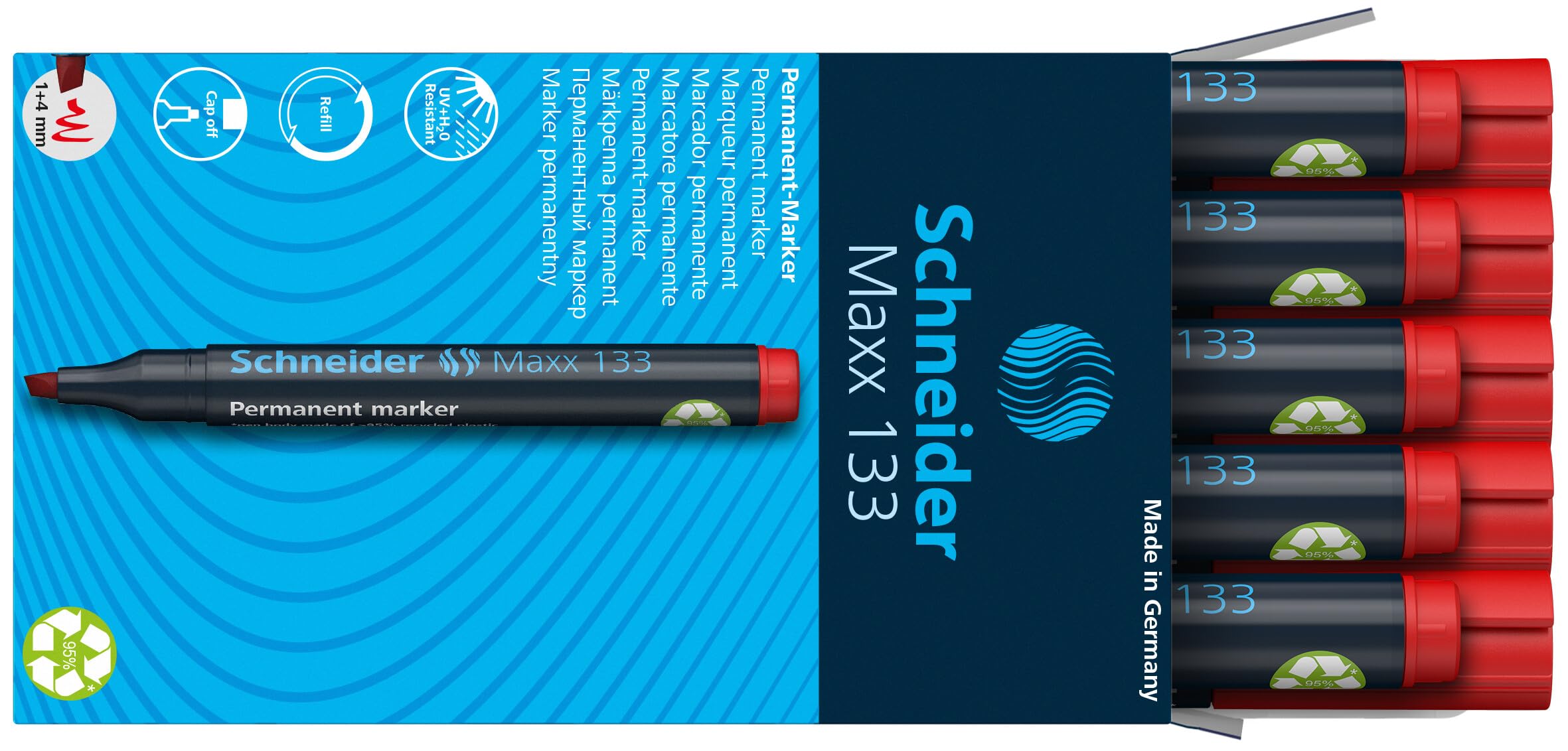 schneider-maxx-133-permanent-marker-keilspitze-1-4-mm-10er-pack-rot image 5