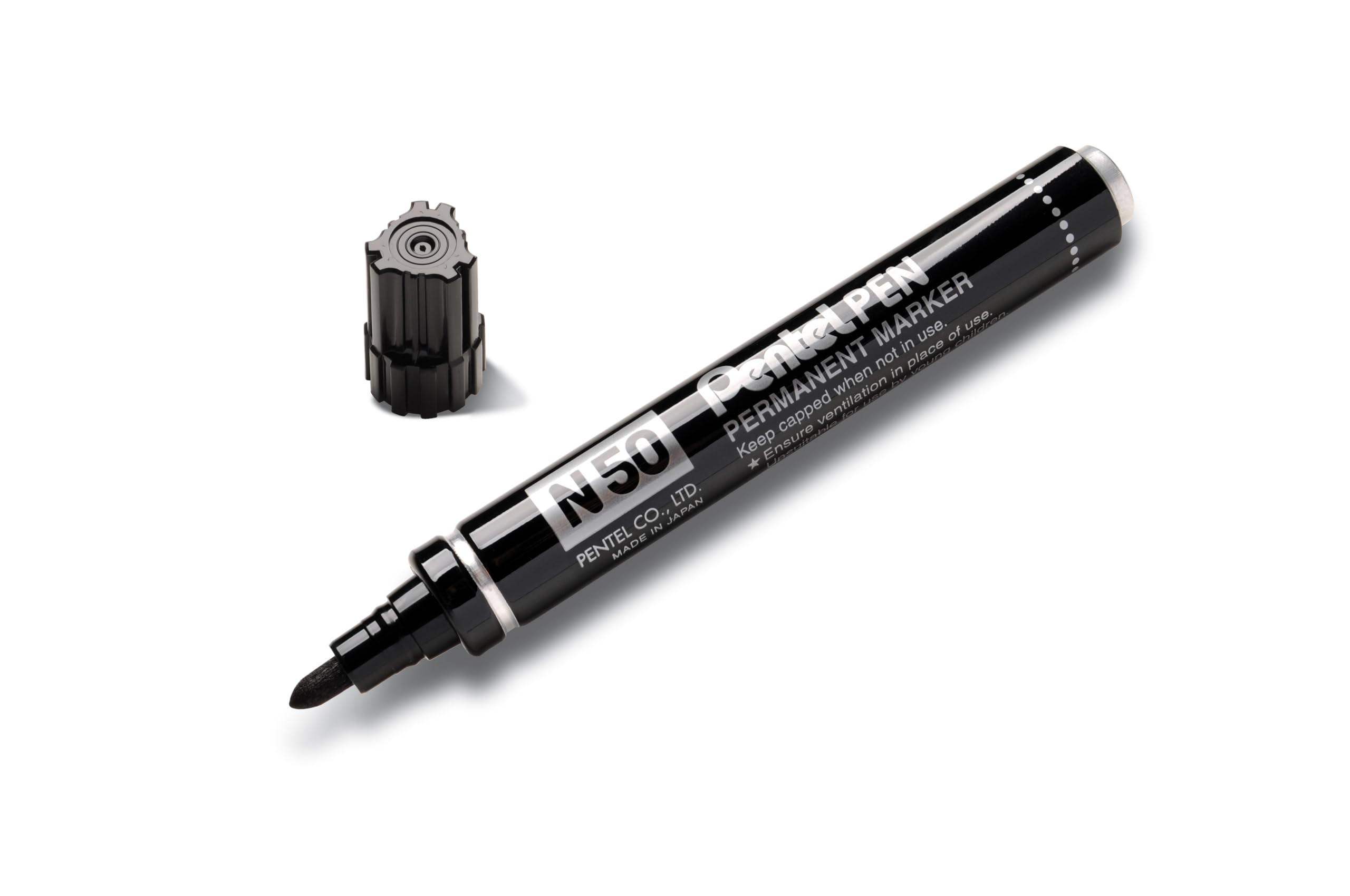 pentel-n50-ae-permanentmarker-aluminiumgeh-use-konische-spitze-schwarz image 2
