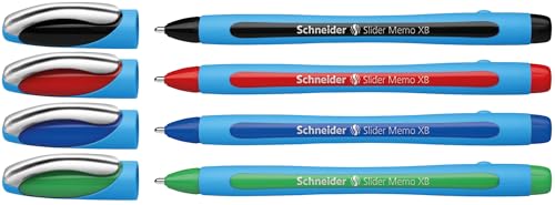 schneider-slider-memo-xb-kugelschreiber-4er-pack-rot-schwarz-blau-gr-n image 6