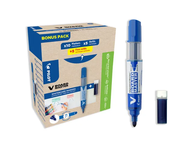 pilot-v-board-master-whiteboardmarker-blau-mittlere-spitze-set-10-marker-10-nach image 1