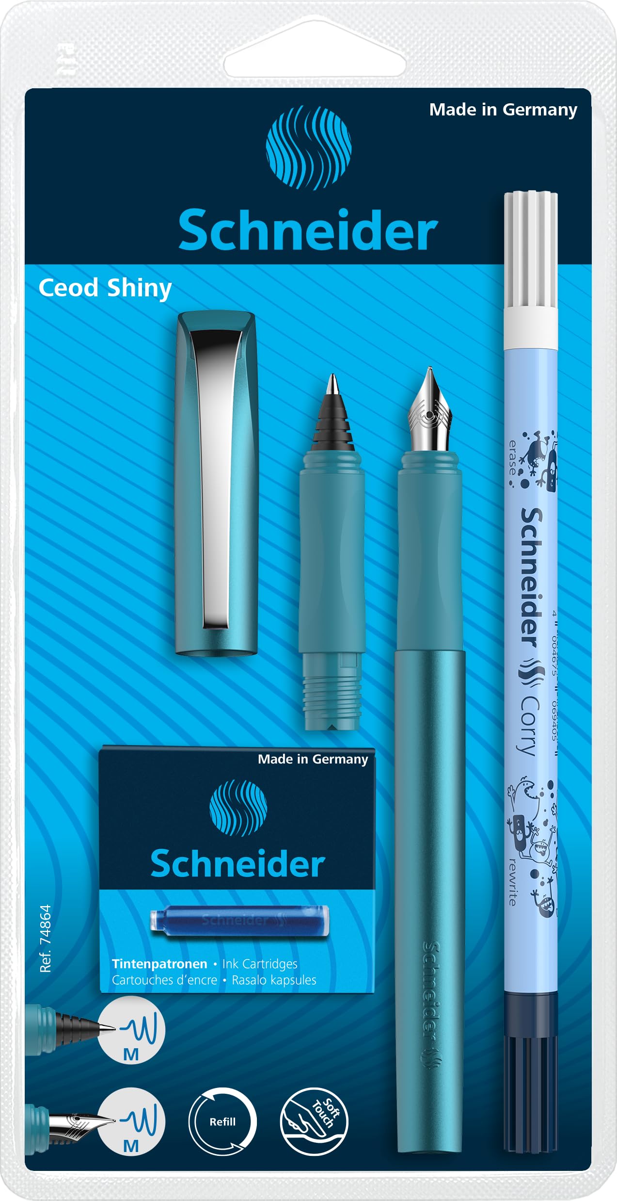 schneider-ceod-shiny-schreibset-9-teilig-lilac-f-ller-tintenroller-tintenkiller image 7
