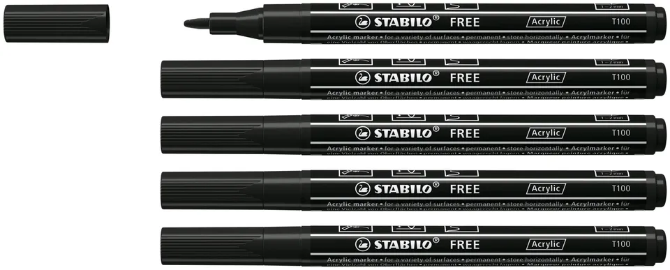 stabilo-free-acrylic-t100-acrylmarker-rundspitze-1-2-mm image 1