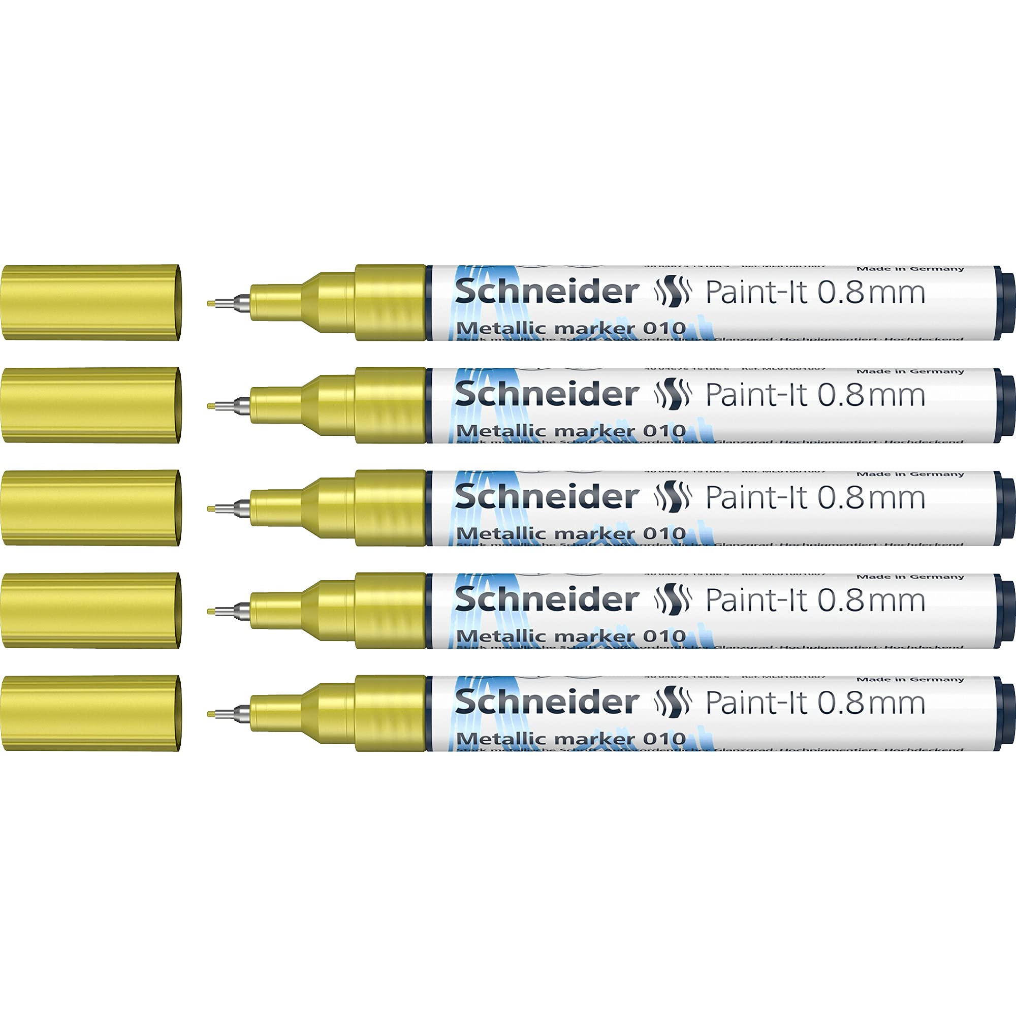 schneider-paint-it-metallicmarker-010-gelb-metallic-0-8-mm-5er-pack image 1