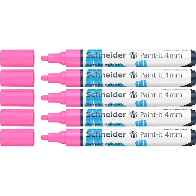 schneider-paint-it-320-acrylmarker-4-mm-pink-5er-pack image 1
