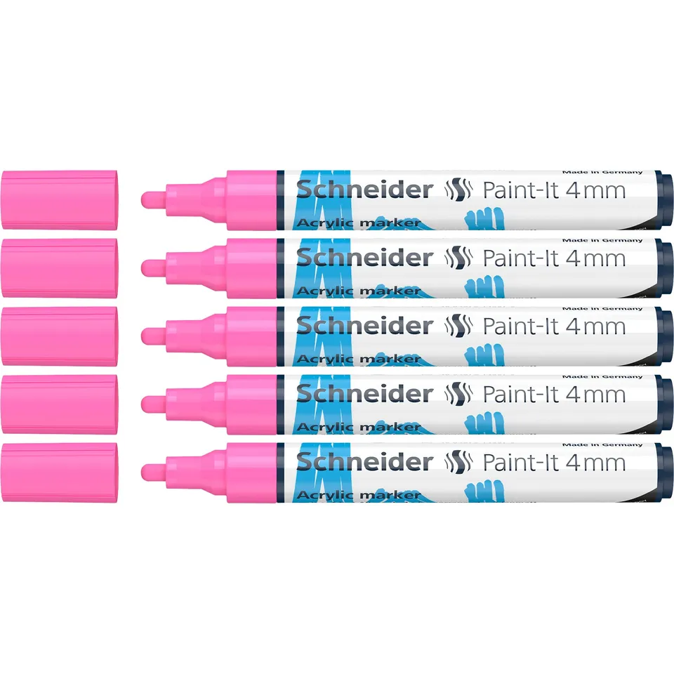 schneider-paint-it-320-acrylmarker-4-mm-pink-5er-pack image 1
