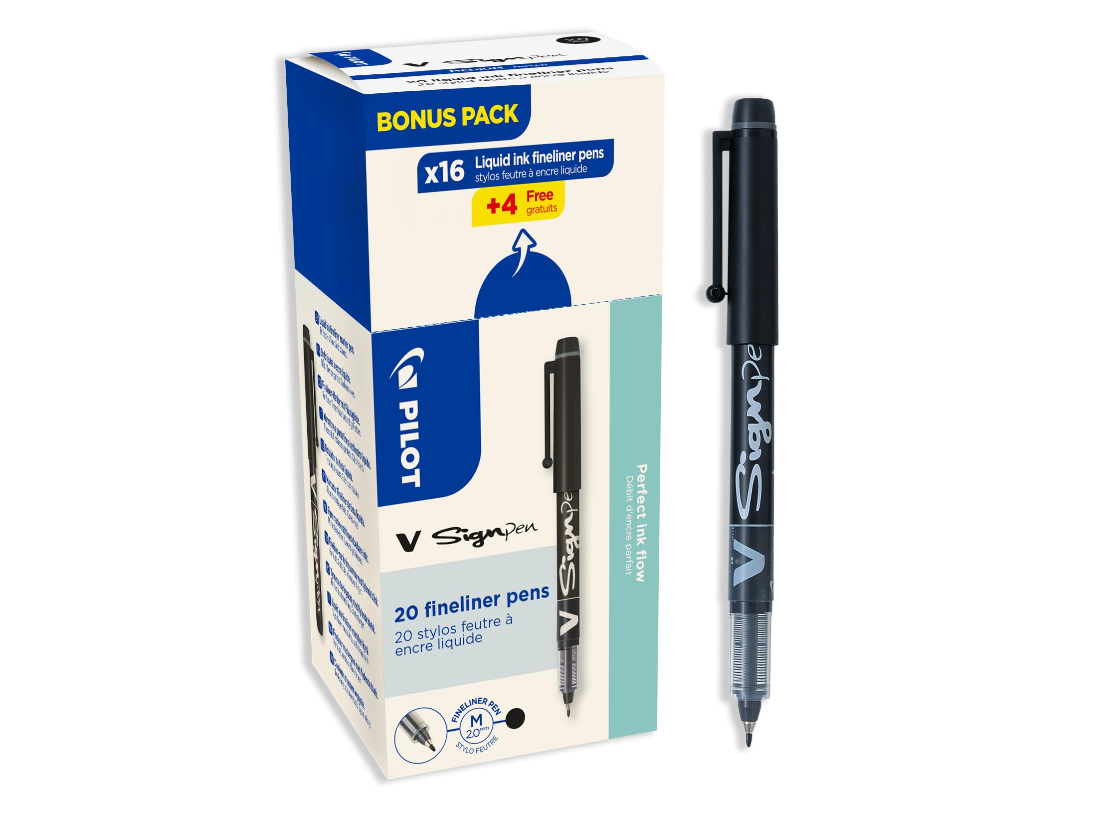 pilot-v-sign-pen-filzstift-20er-set-blau-fl-ssigtinte-2-0-mm image 8