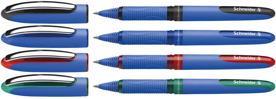 schneider-one-hybrid-c-5-tintenroller-4er-etui-schwarz-blau-rot-gr-n-0-5-mm image 1