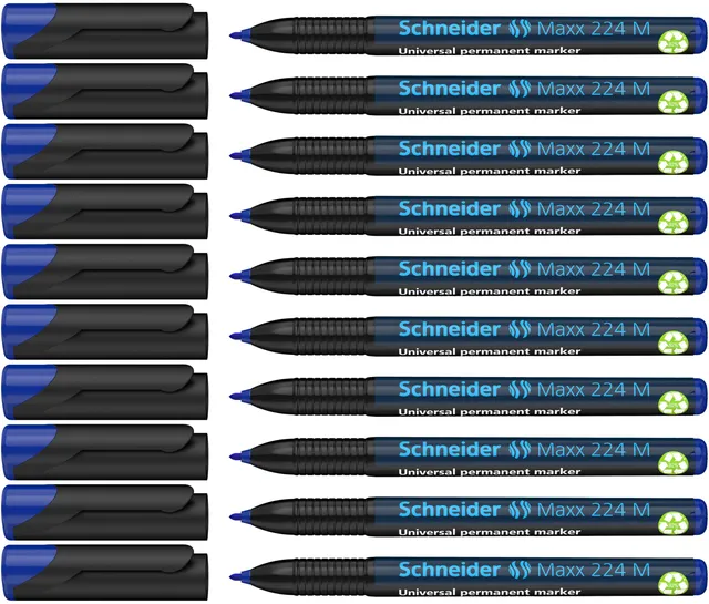 schneider-maxx-224-m-universal-marker-permanent-1-0-mm-10er-packung-blau image 1