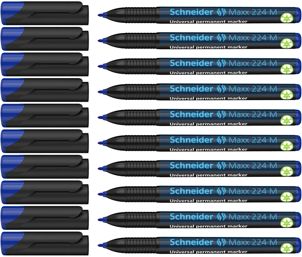 schneider-maxx-224-m-universal-marker-permanent-1-0-mm-10er-packung-blau image 1
