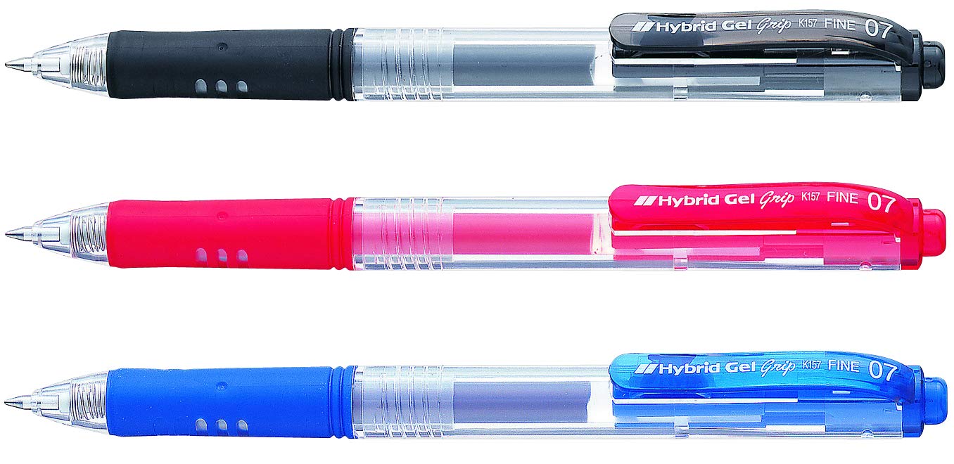 pentel-k157-c-hybrid-gel-grip-druck-tintenroller-0-7-mm-blau-12-st-ck image 2