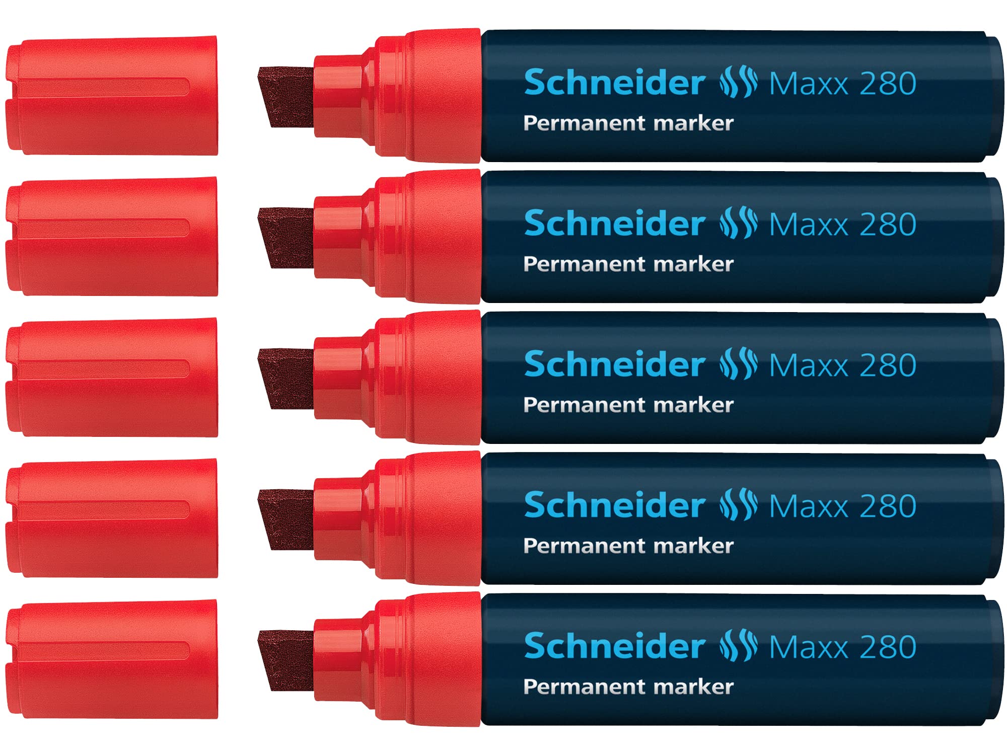 schneider-maxx-280-permanent-marker-keilspitze-4-12-mm-5er-rot image 1