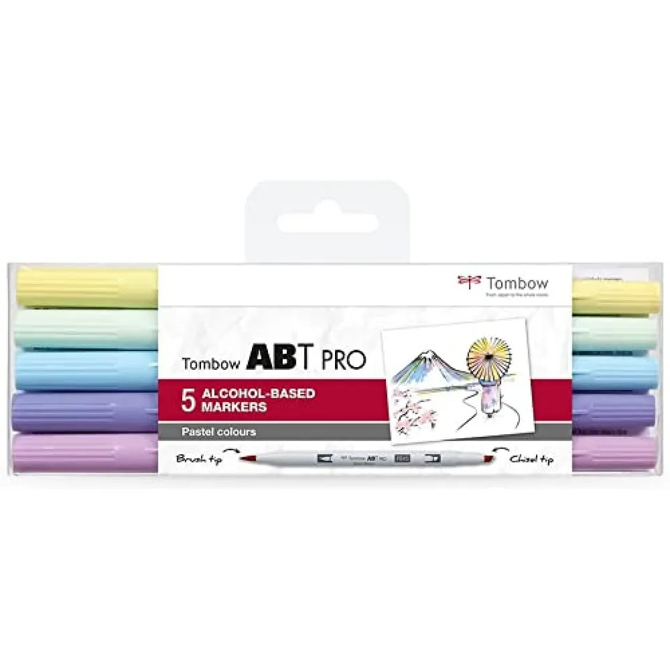 tombow-abt-pro-alkoholmarker-pastel-colors-pinsel-keilspitze image 1