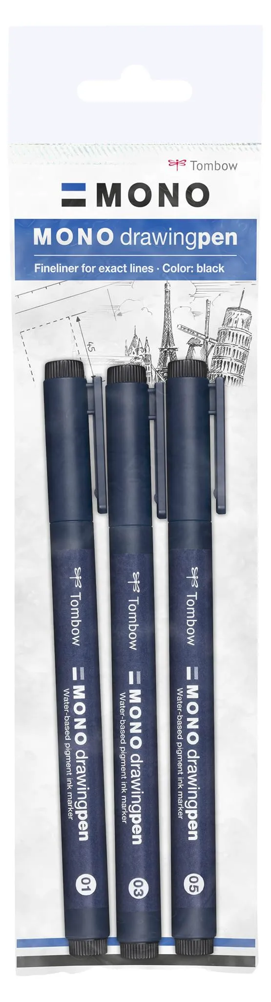 tombow-mono-drawing-pen-fineliner-schwarz-3er-set-01-03-05 image 1