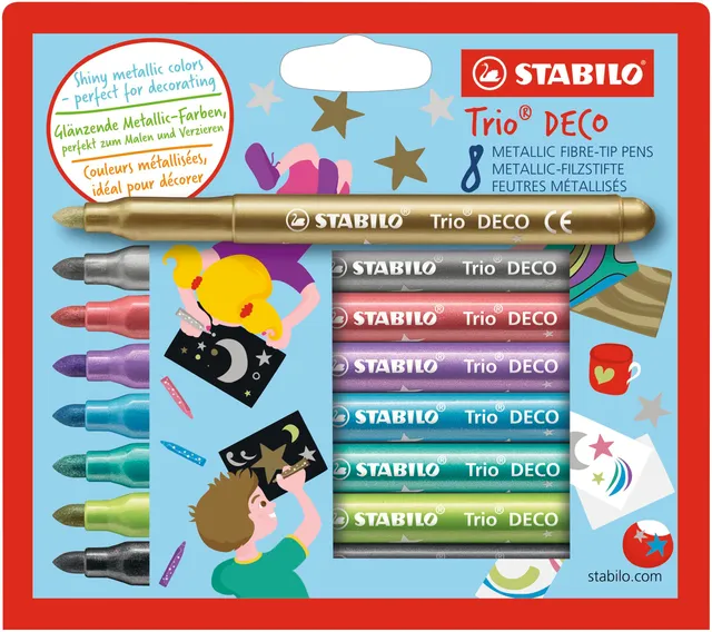 stabilo-trio-deco-metallic-filzstift-mit-xl-spitze-8-farben image 1