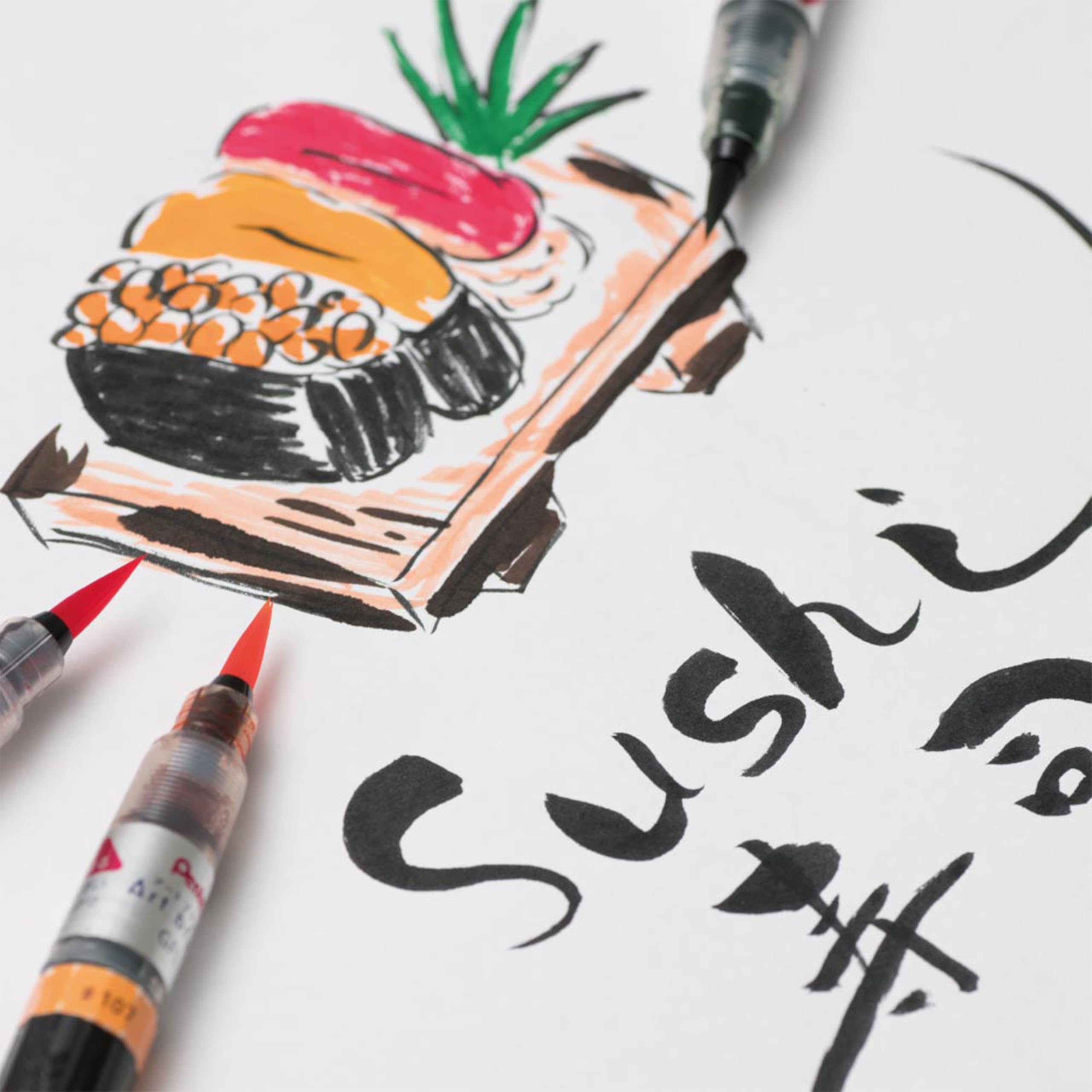 pentel-xgfl-102x-colour-brush-pinselstift-rot-aquarelltinte image 3