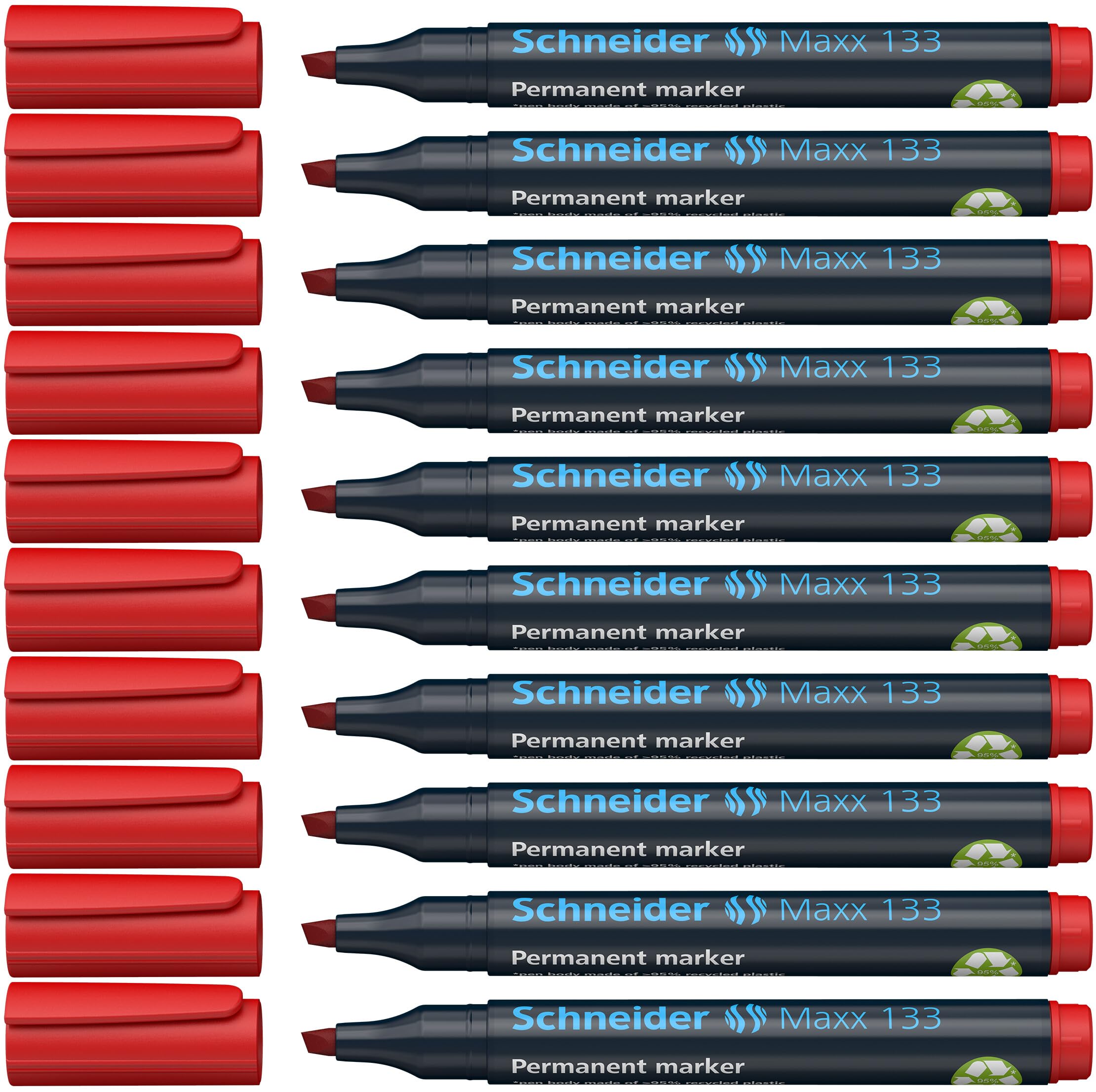 schneider-maxx-133-permanent-marker-keilspitze-1-4-mm-10er-pack-rot image 1