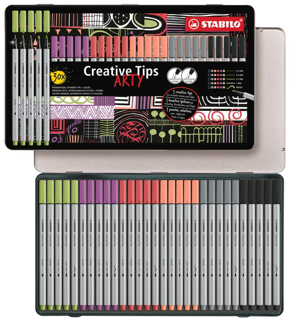 stabilo-creative-tips-multi-liner-set-fineliner-und-filzstift-set image 1