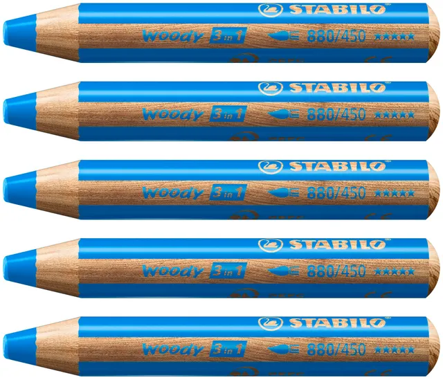 stabilo-woody-3-in-1-buntstift-cyanblau-5er-pack image 1