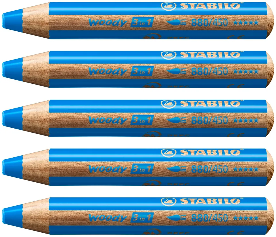 stabilo-woody-3-in-1-buntstift-cyanblau-5er-pack image 1