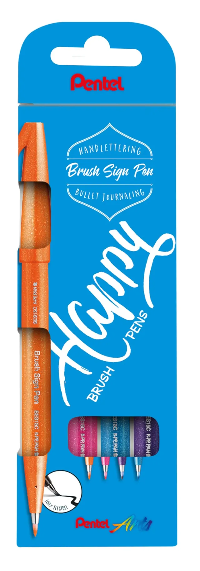 pentel-sign-pen-brush-touch-4er-set-pinsel-faserschreiber-sortiert-violett image 1