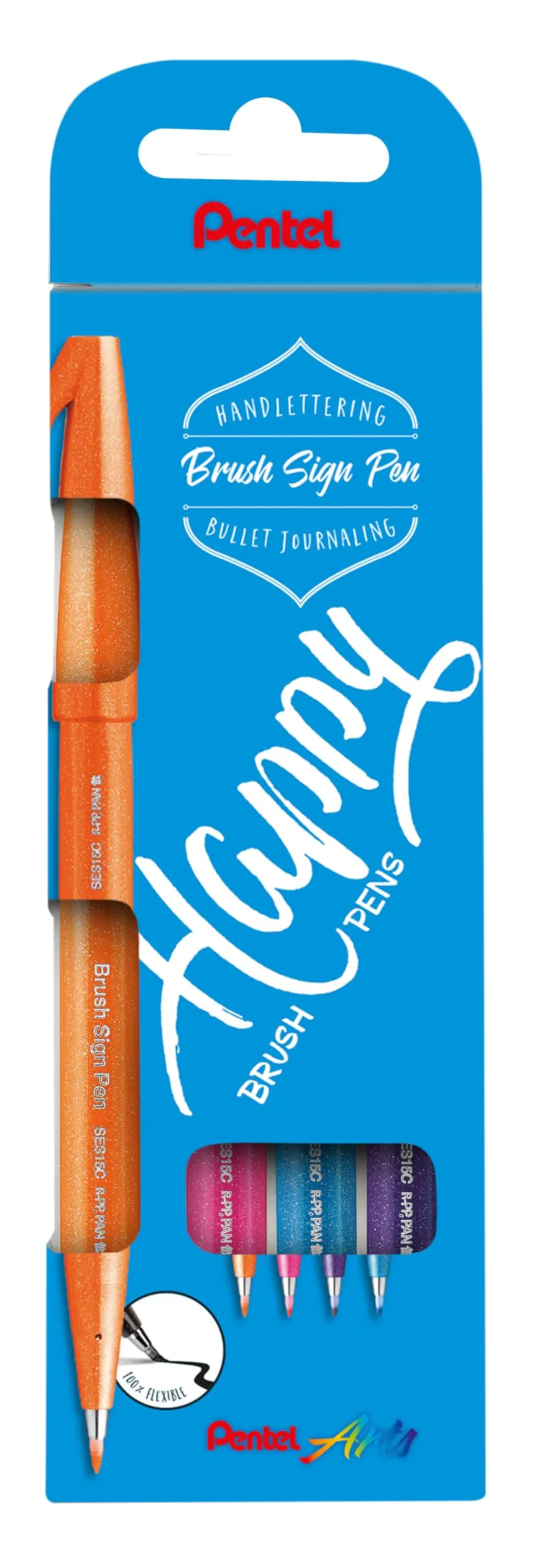 pentel-sign-pen-brush-touch-4er-set-pinsel-faserschreiber-sortiert-violett image 1