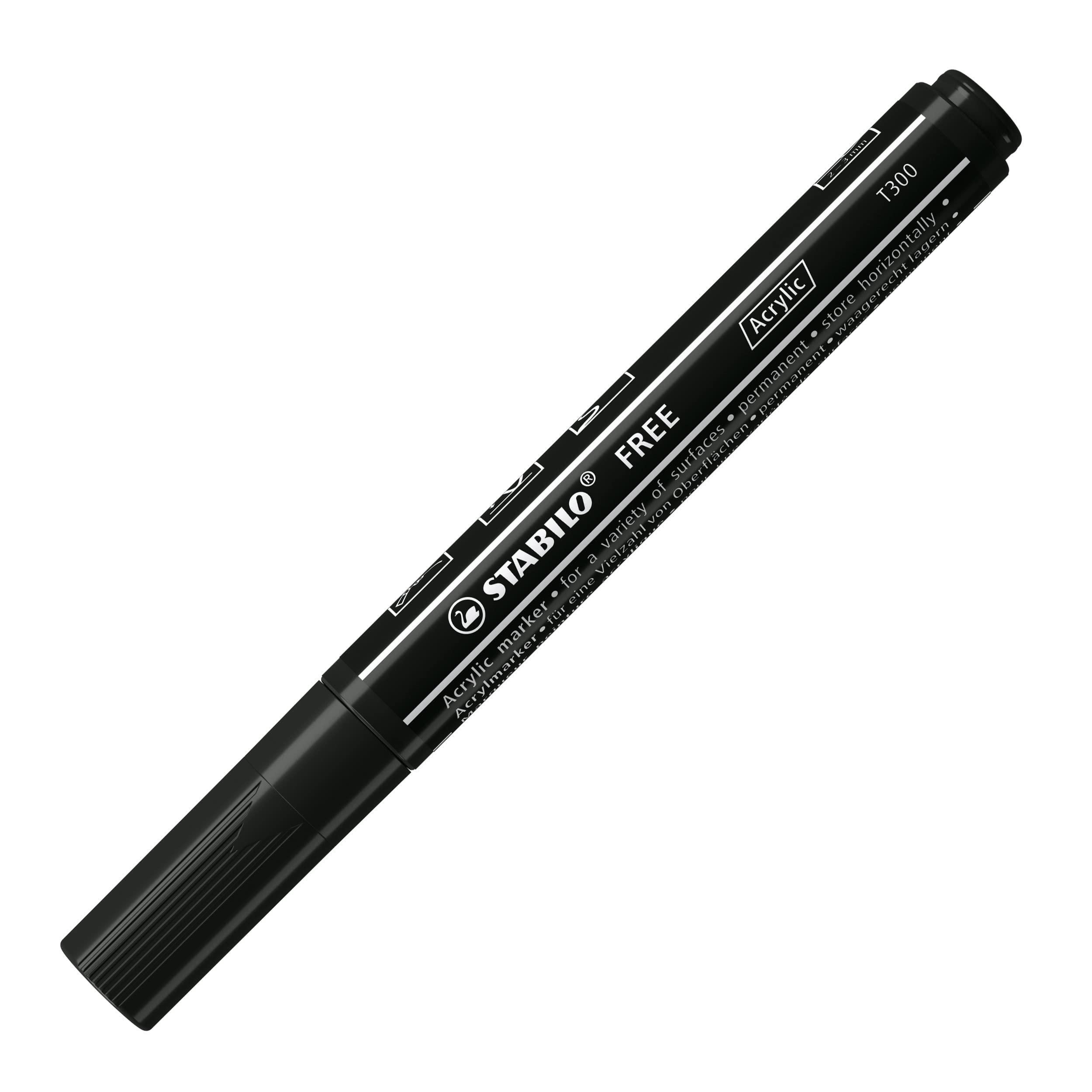 stabilo-free-acrylic-t300-acrylmarker-rundspitze-2-3-mm-schwarz image 1