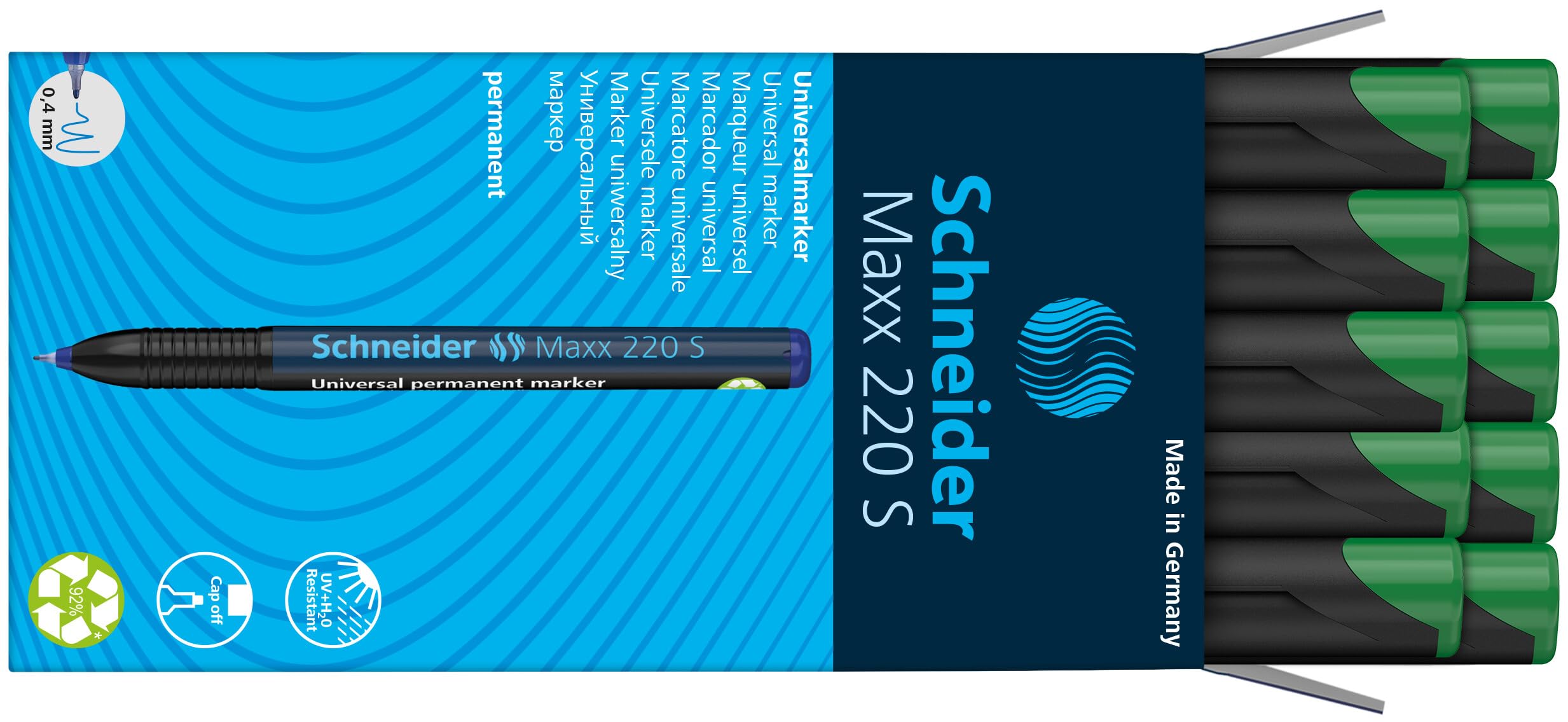 schneider-maxx-220-s-universal-marker-permanent-0-4-mm-10er-pack-gr-n image 4