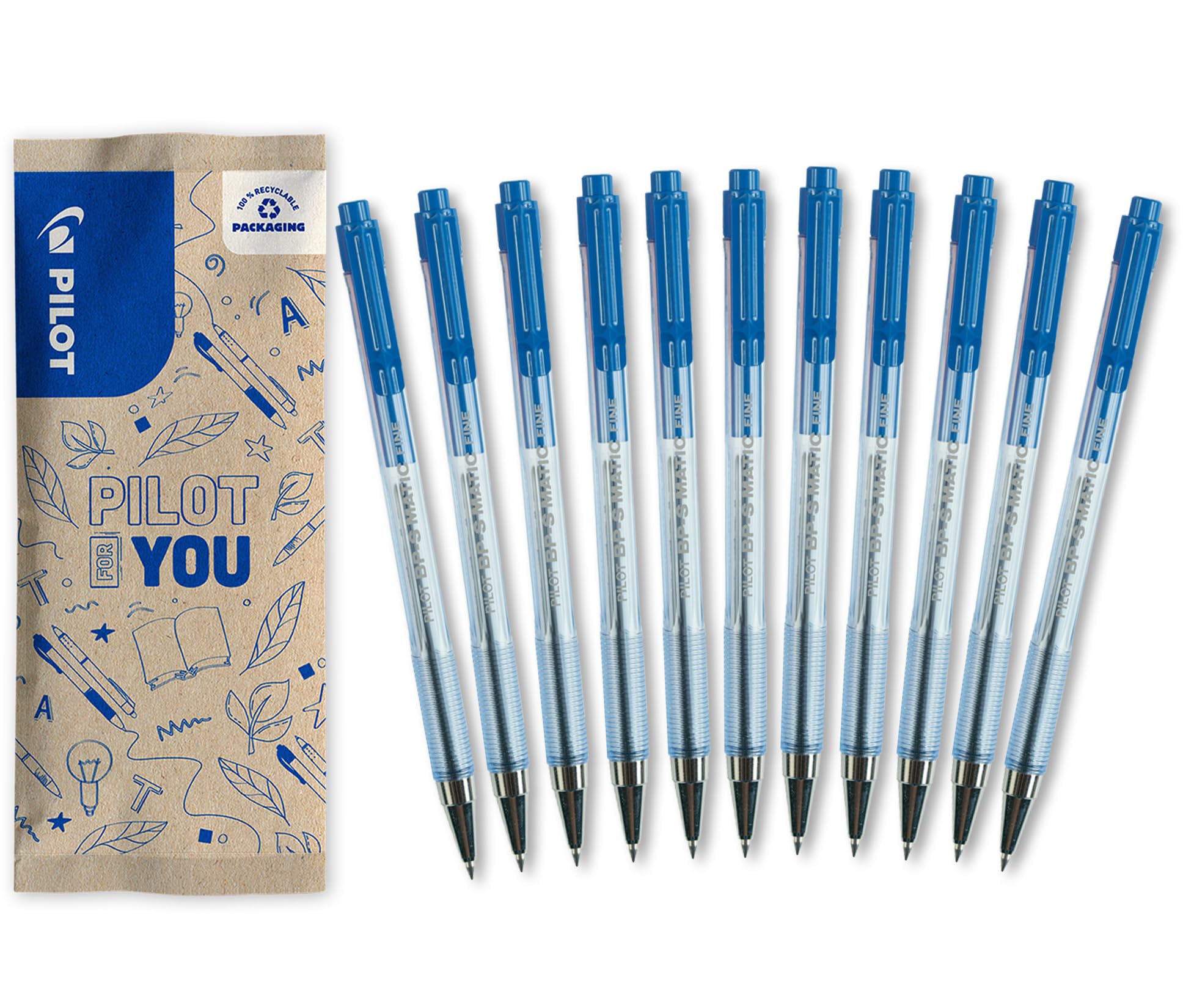 pilot-bps-matic-kugelschreiber-fein-blau-10-1-gratis-druckmechanik image 1
