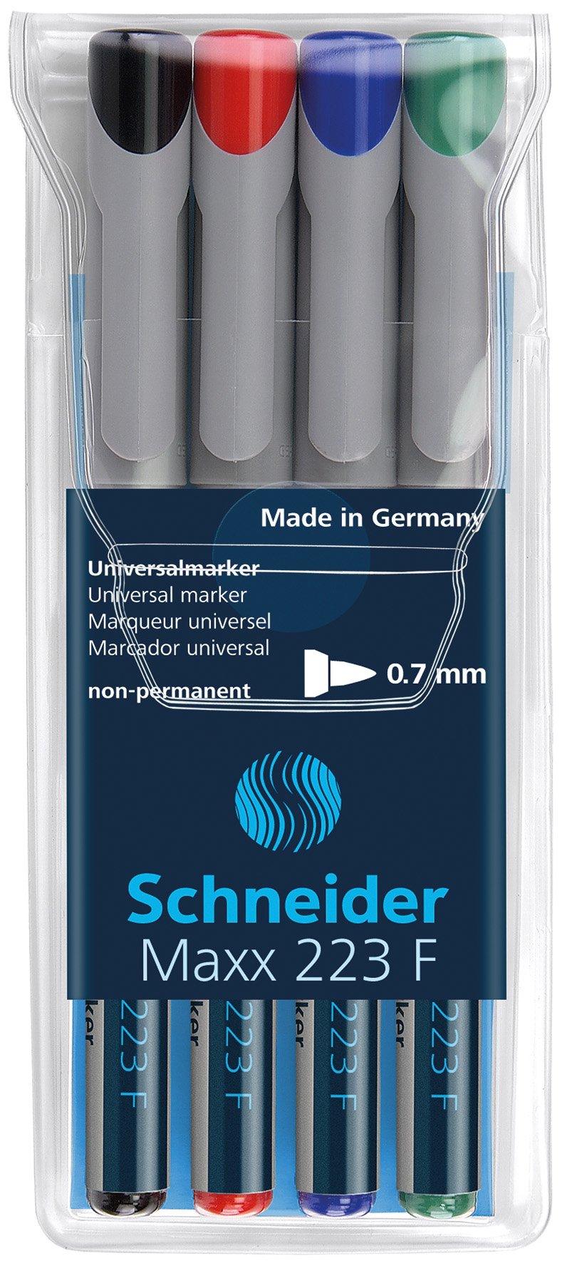schneider-maxx-223-f-ohp-marker-non-permanent-0-7-mm-4er-etui-grau image 2