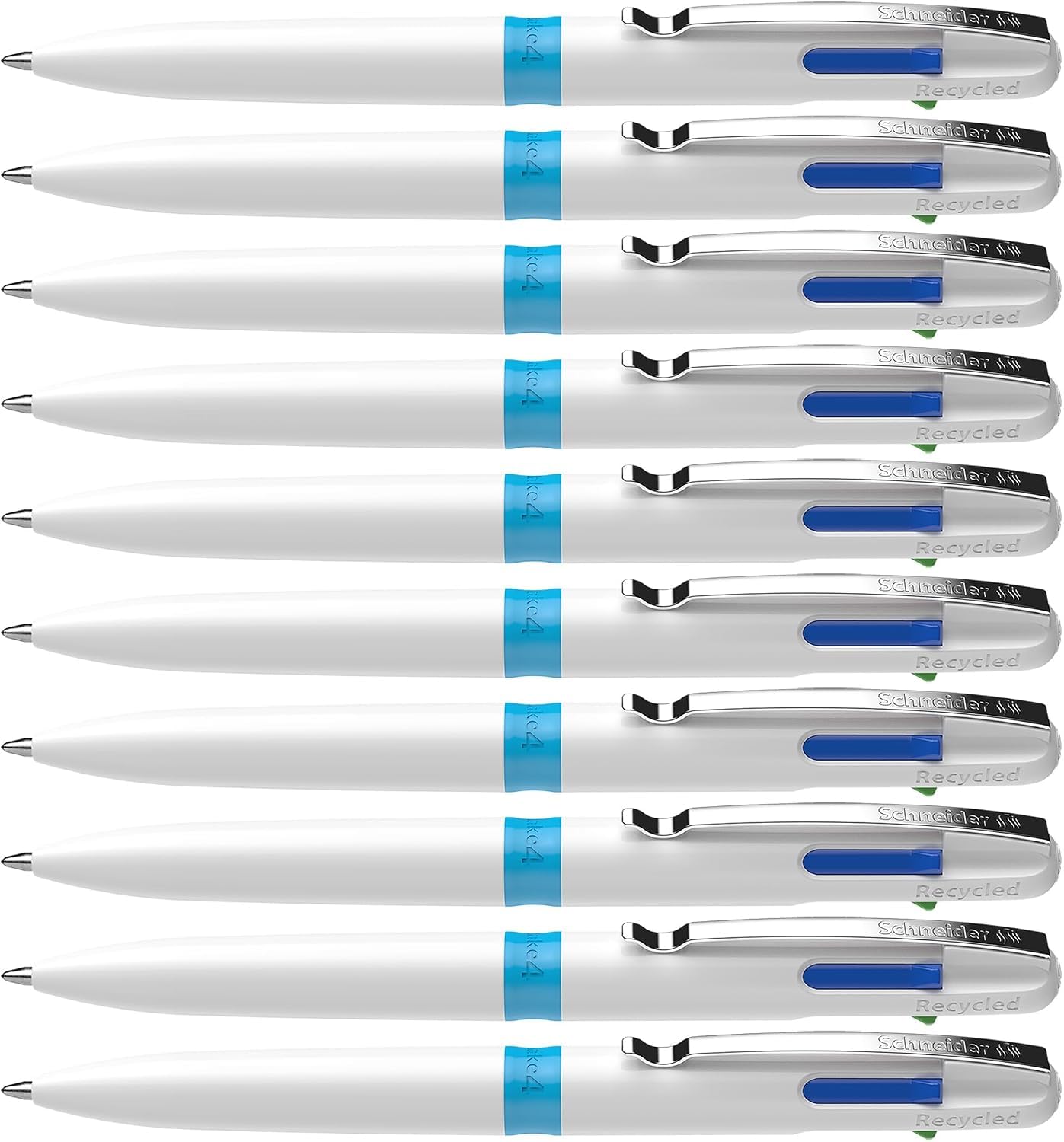 schneider-take-4-mehrfarb-kugelschreiber-4-in-1-wei-hellblau-10-st-ck image 1