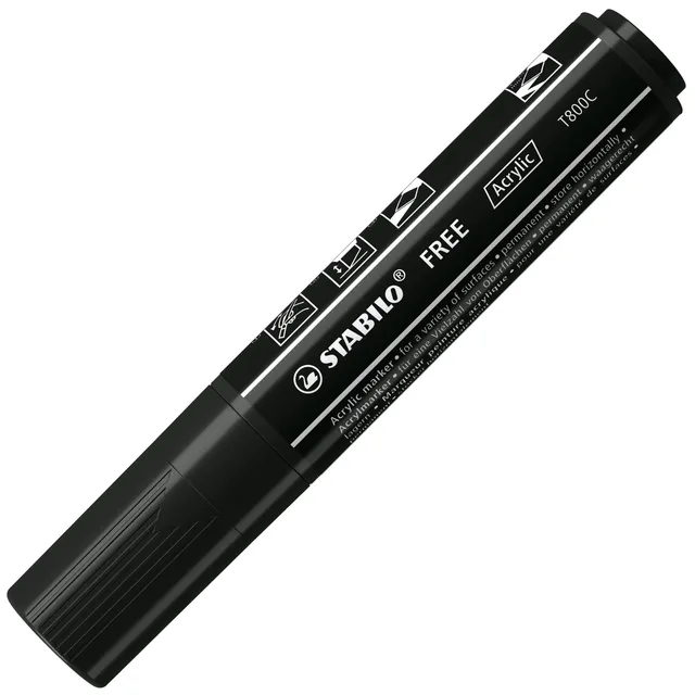 stabilo-free-acrylic-t800c-acrylmarker-keilspitze-4-10-mm-schwarz image 1