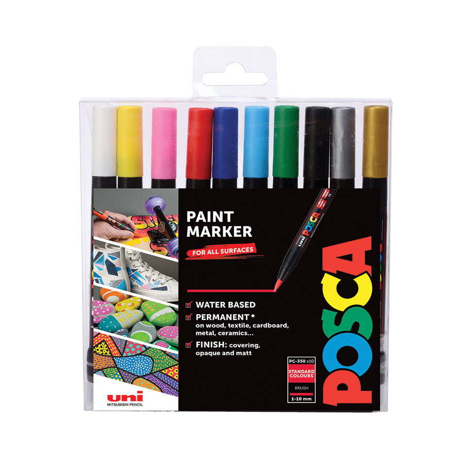 uni-ball-posca-pcf-350-acryl-farbmarker-mit-pinselspitze image 2