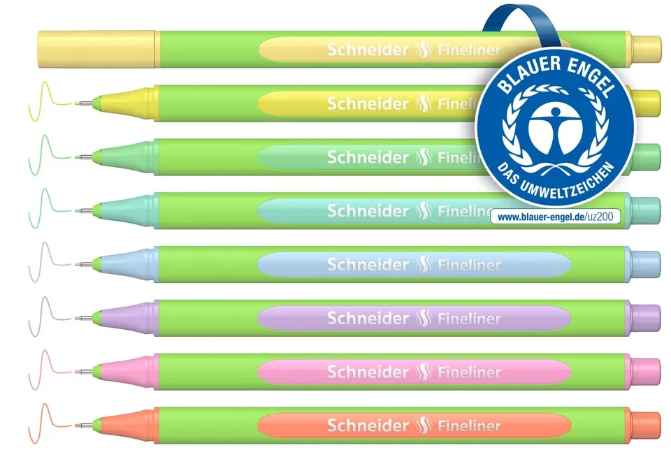 schneider-line-up-pastell-fineliner-0-4-mm-8-st-ck-sortiert-biobasiert image 1