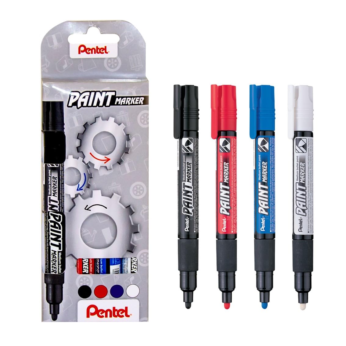 pentel-paint-marker-mmp20-2-0-mm-lackmarker-4er-set image 1
