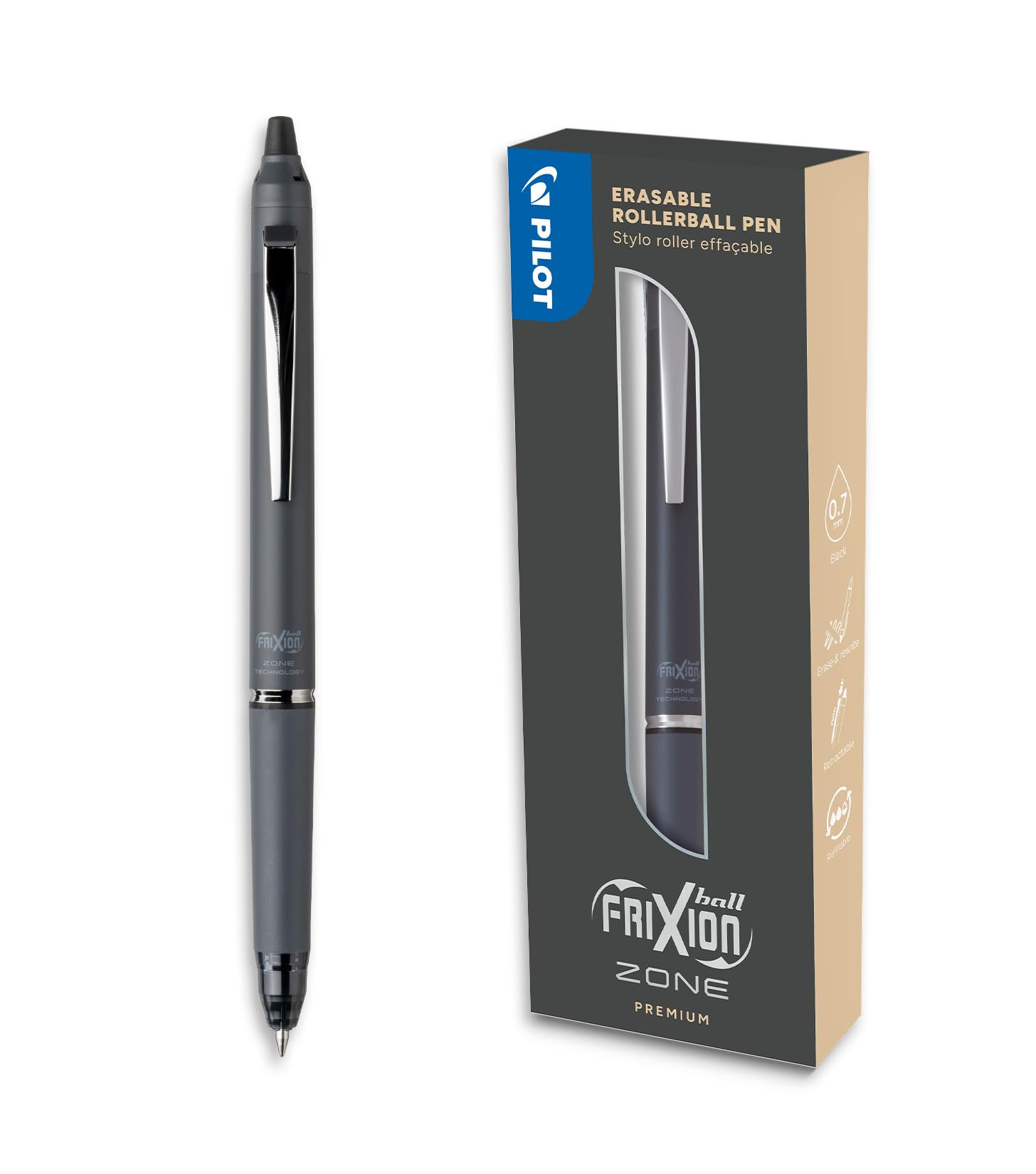 pilot-frixion-ball-zone-beige-premium-tintenroller-schwarz-0-7-mm-in-geschenkbox image 7