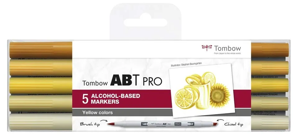 tombow-abt-pro-alkoholmarker-yellow-colors-dual-spitze image 1