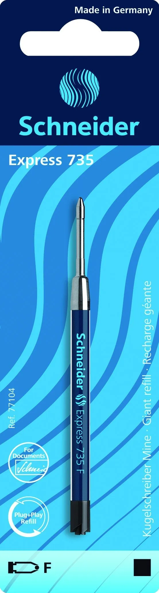 schneider-express-735-kugelschreibermine-f-schwarz-g2-metall-dokumentenecht image 1