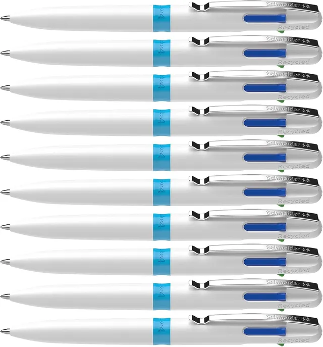 schneider-take-4-mehrfarb-kugelschreiber-4-in-1-wei-hellblau-10-st-ck image 1