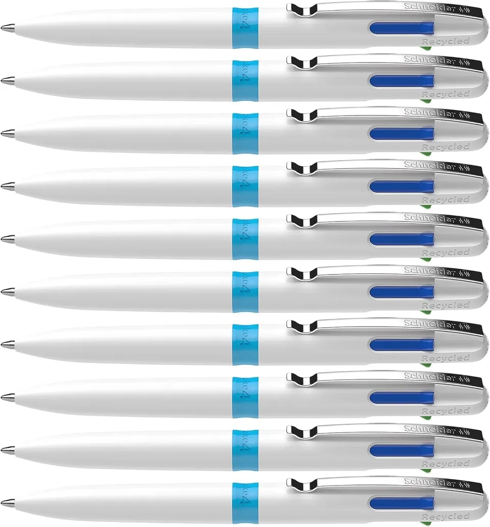 schneider-take-4-mehrfarb-kugelschreiber-4-in-1-wei-hellblau-10-st-ck image 1