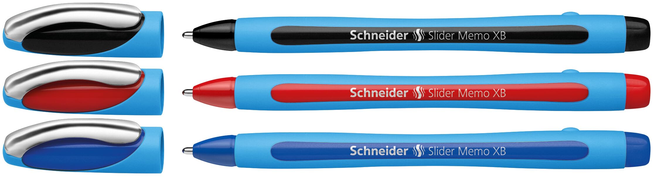 schneider-slider-memo-xb-kugelschreiber-3er-etui-rot-schwarz-blau image 1
