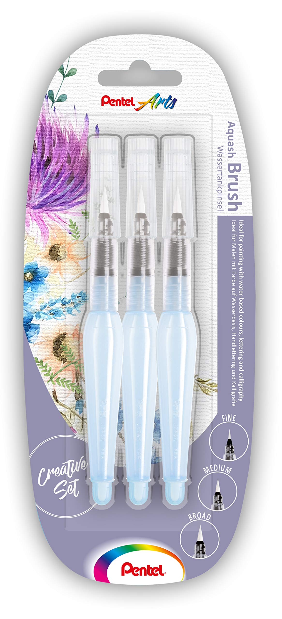 pentel-aquash-xfrh-3-bfm-wassertankpinsel-3er-set-rund-fein-medium-breit image 2