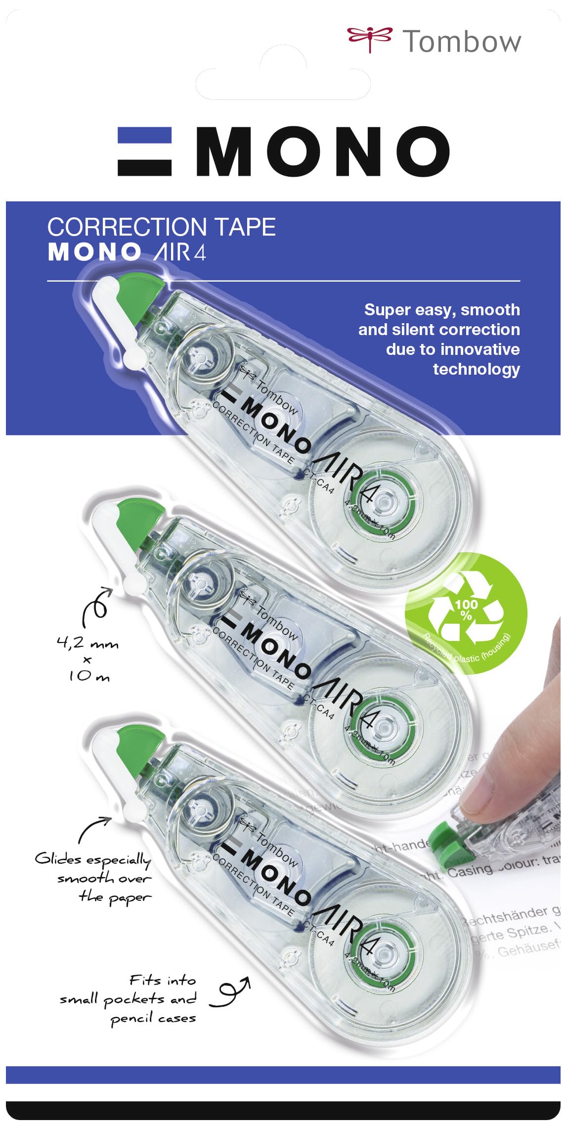 tombow-mono-air-4-korrekturroller-4-2-mm-x-10-m-2er-pack-transparent image 2