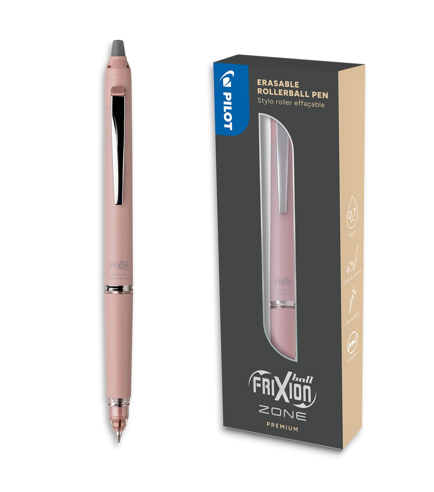 pilot-frixion-ball-zone-beige-premium-tintenroller-schwarz-0-7-mm-in-geschenkbox image 6