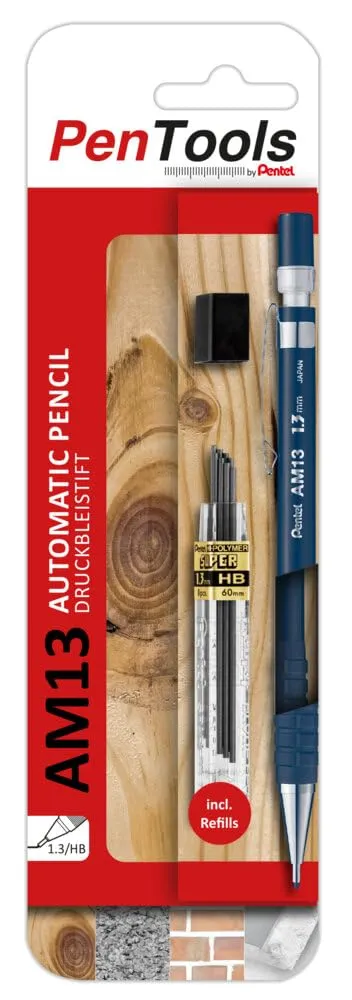 pentel-am13-druckbleistift-1-3-mm-f-r-handwerker-inkl-8-minen image 1