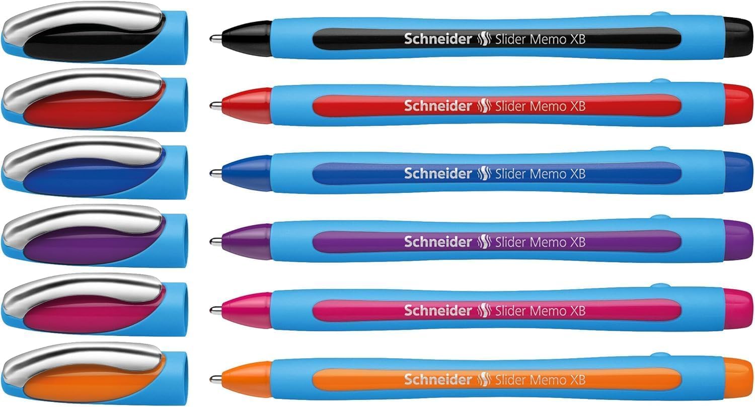 schneider-slider-memo-xb-kugelschreiber-mit-kappe-6er-etui-sortiert image 1