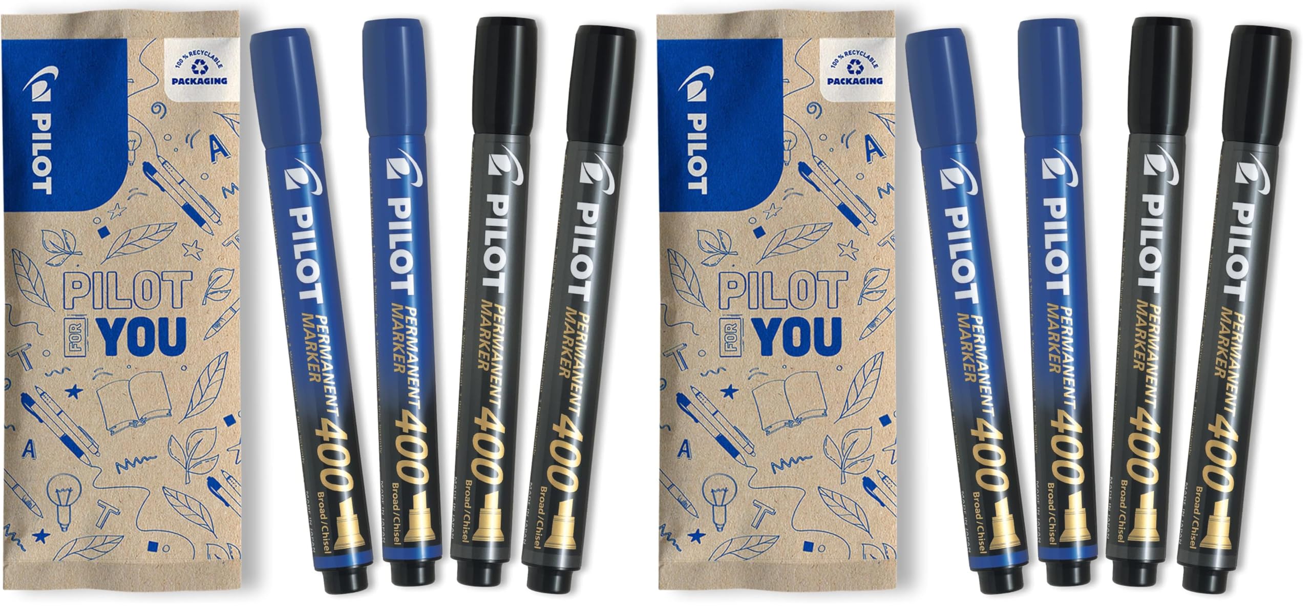 pilot-permanent-marker-400-keilspitze-1-0-4-0-mm-4er-set-blau-schwarz image 8