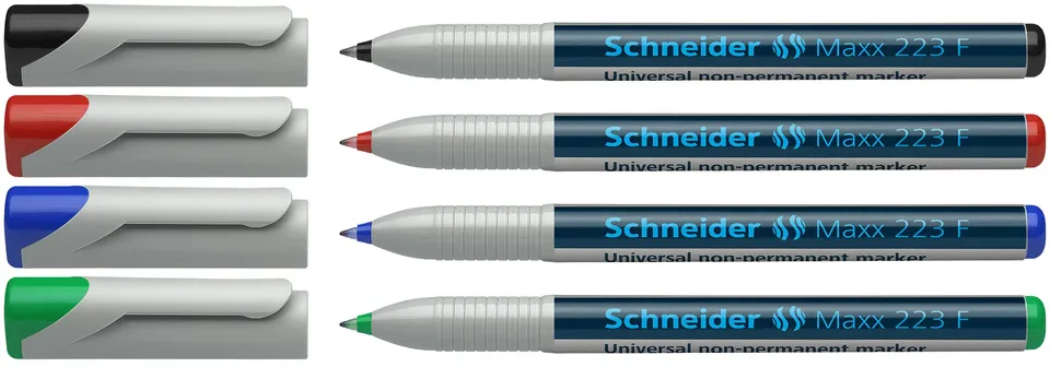 schneider-maxx-223-f-ohp-marker-non-permanent-0-7-mm-4er-etui-grau image 1