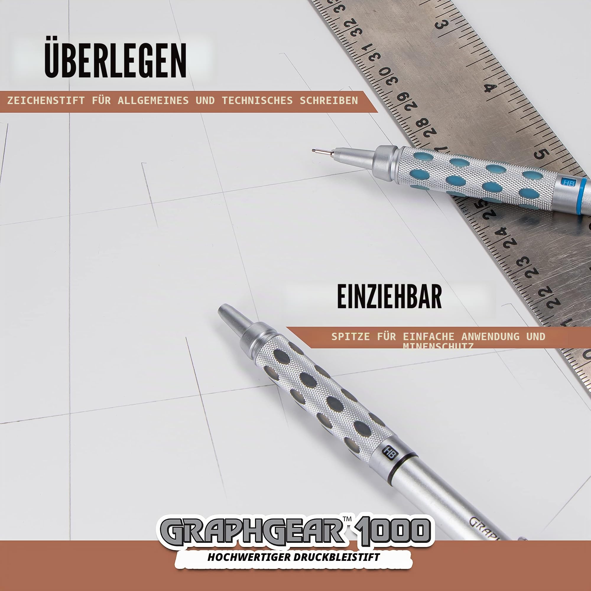pentel-graphgear1000-druckbleistift-0-3-mm-hb-edelstahl image 4