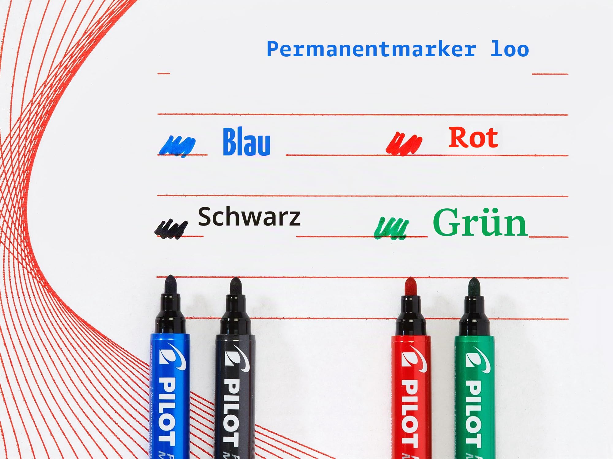 pilot-permanent-marker-100-rundspitze-1-0-mm-schwarz-4er-set image 5