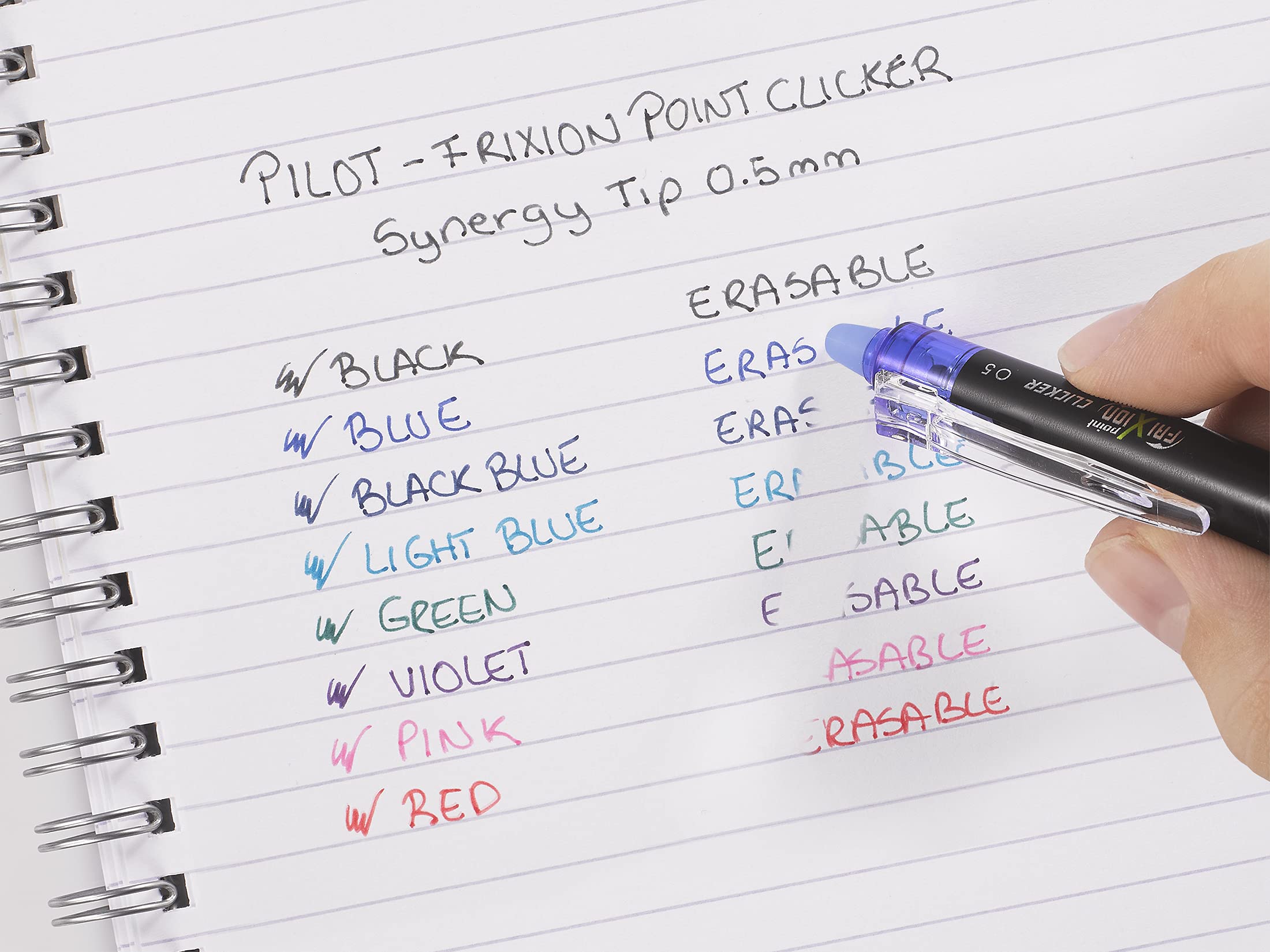 pilot-frixion-point-clicker-0-5-tintenroller-2-blaue-stifte-6-blaue-minen image 7